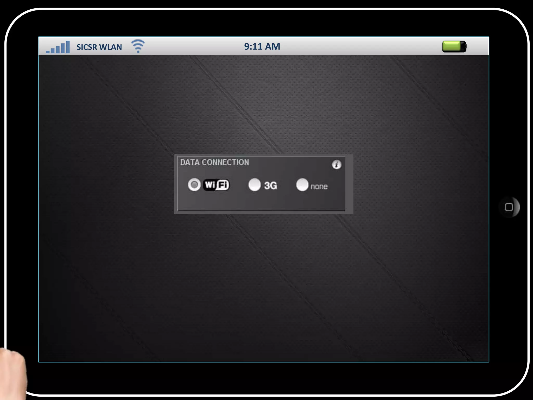 SICSR WLAN

9:11 AM

SS

 