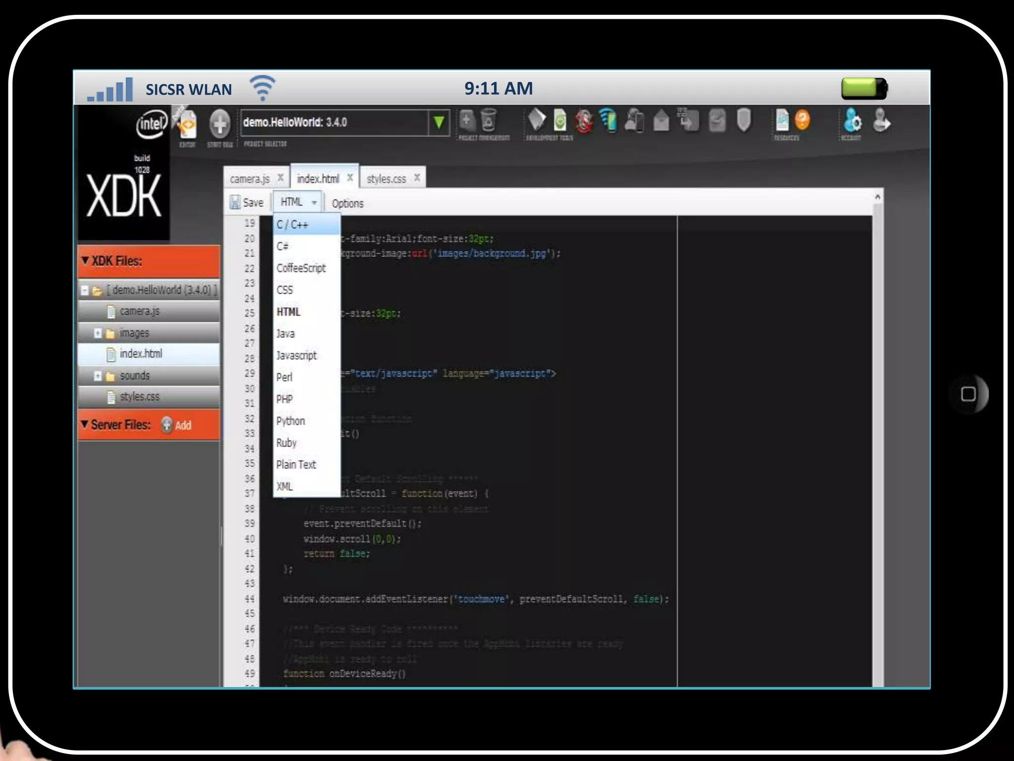 SICSR WLAN

9:11 AM

SS

 