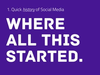 1. Quick history of Social Media
Where
all this
started.
 