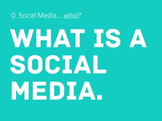 0. Social Media… what?
WHAT is a
social
media.
 