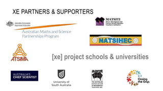 XE PARTNERS & SUPPORTERS
[xe] project schools & universities
 