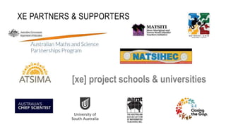 XE PARTNERS & SUPPORTERS
[xe] project schools & universities
 