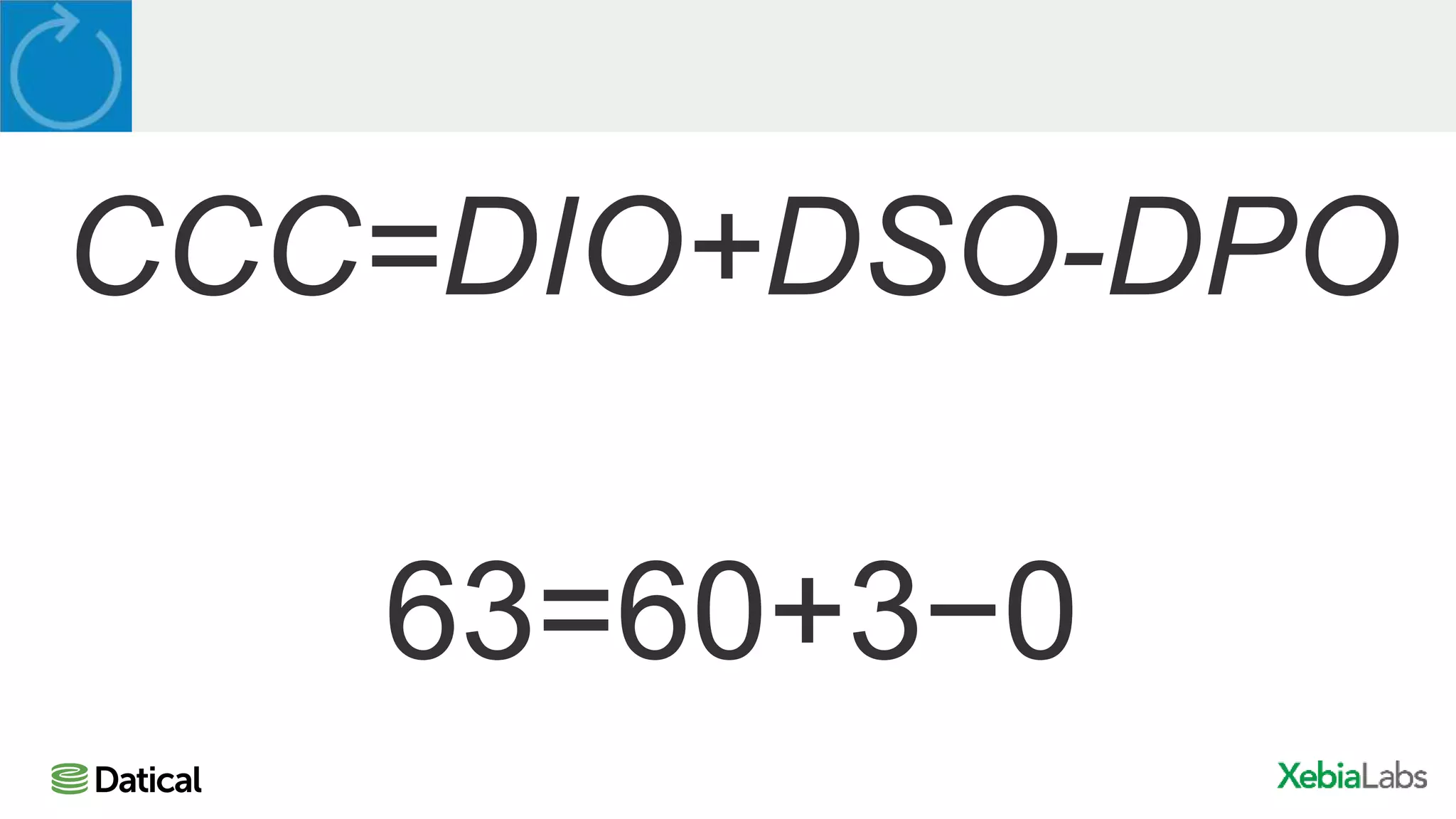 CCC=DIO+DSO-DPO
63=60+3−0
 