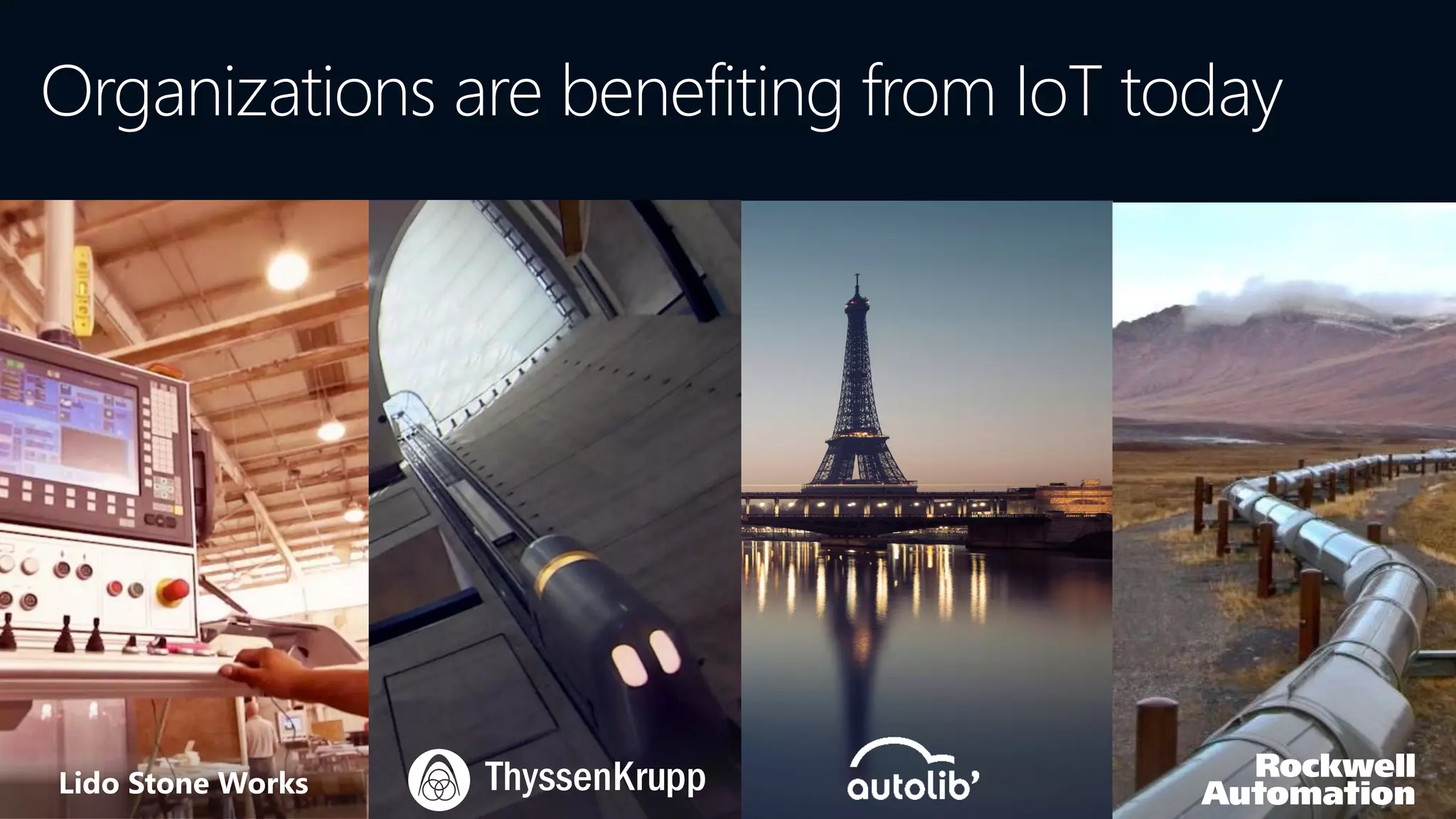 Organizations are benefiting from IoT today
Lido Stone Works
 