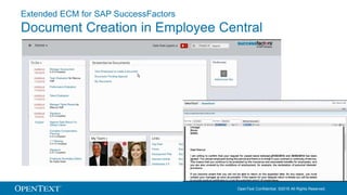 OpenText Confidential. ©2016 All Rights Reserved.
Extended ECM for SAP SuccessFactors
Document Creation in Employee Central
 