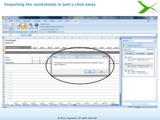 Importing the worksheets is just a click away




                          © 2012, Cognizant. All rights reserved
 