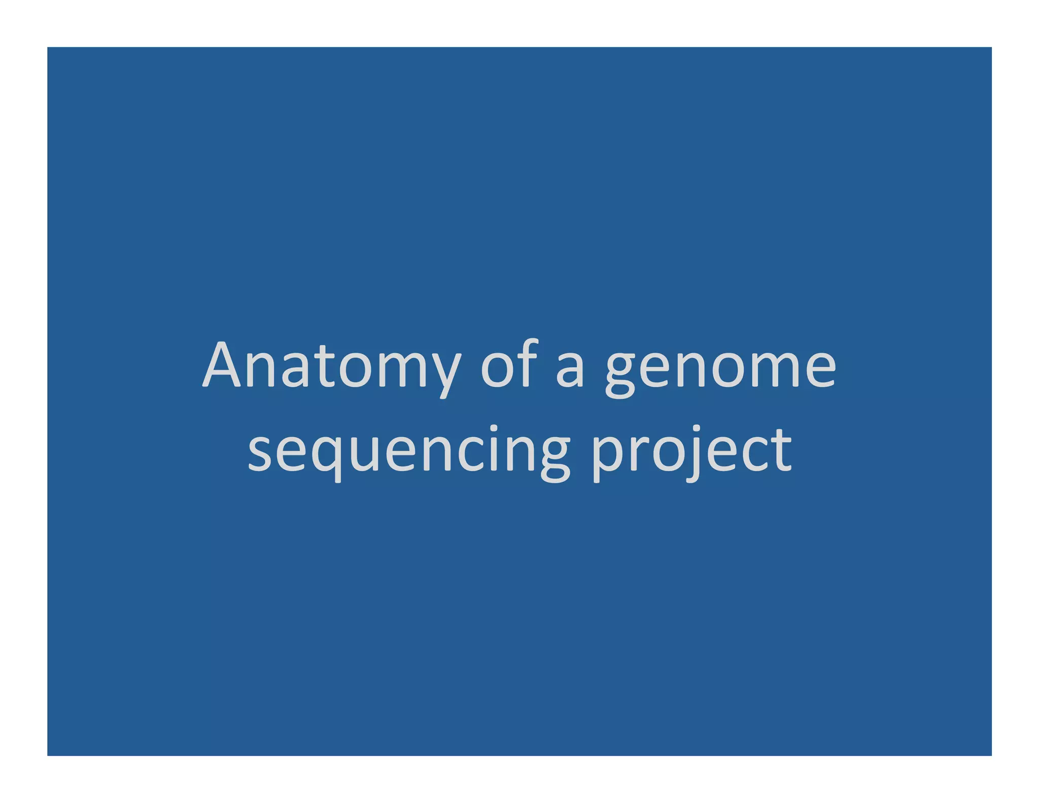 Anatomy	
  of	
  a	
  genome	
  	
  
sequencing	
  project	
  
 