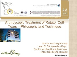 www.shoulder.grwww.shoulder.gr
Manos Antonogiannakis
Head B’ Orthopaedics Dept
Center for shoulder arthroscopy
IASO GENERA...
