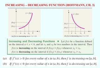 INCREASING – DECREASING FUNCTION (HOFFMANN, CH. 3)
--------------------------------------------------------------------------------------------------------------------------------------------
 