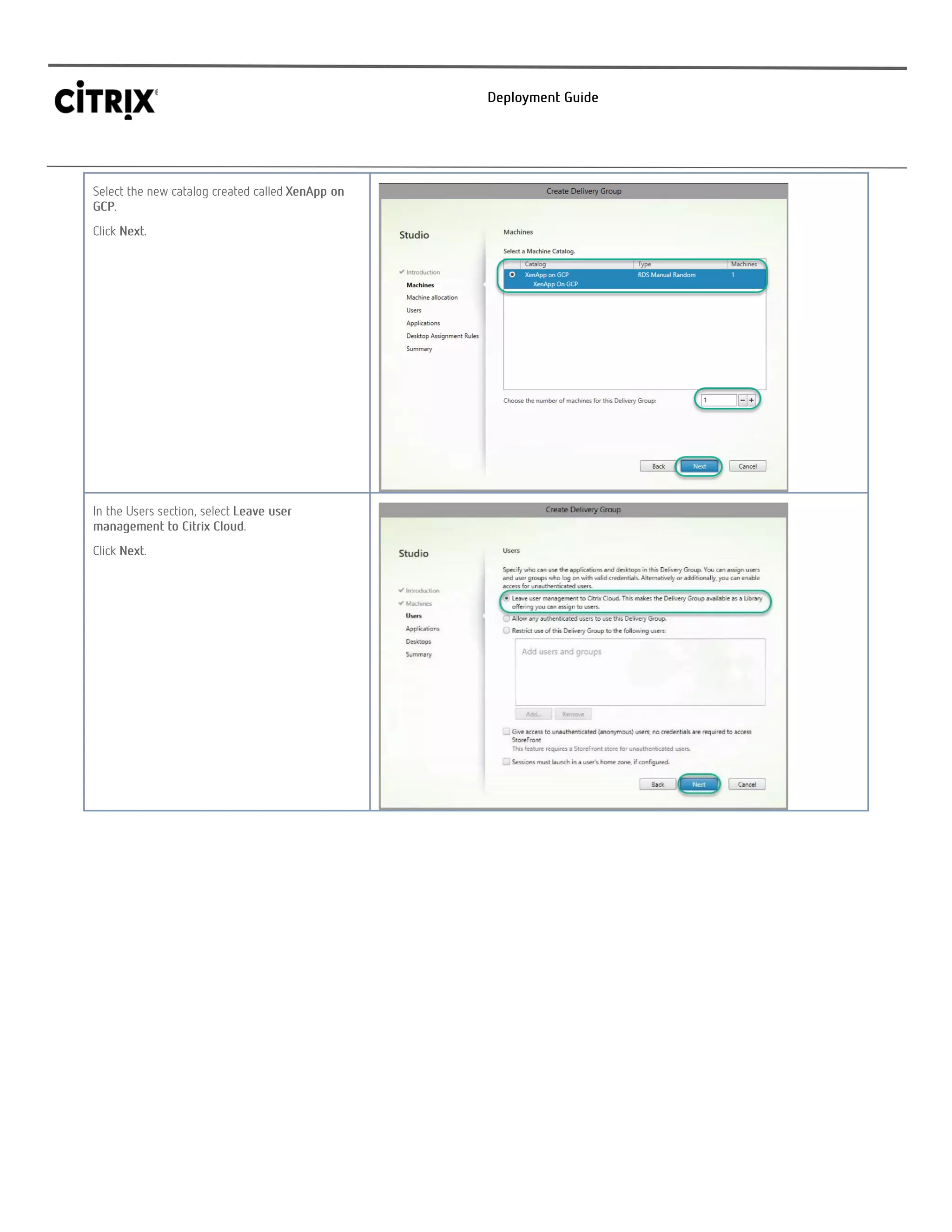 XenApp on Google Cloud Deployment Guide