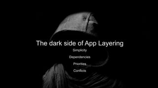 © 2015 Citrix | Confidential
The dark side of App Layering
Simplicity
Dependencies
Priorities
Conflicts
 
