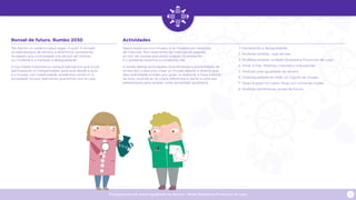 Programa escolar sobre Igualdade de Xénero - Rede Museística Provincial de Lugo 3
Actividades
Agora estamos nun museo, e os museos son relatores
de historias. Non soamente de historias do pasado,
se non de cousas que están a pasar no presente.
E o presente estamos a construílo nós.
A través destas actividades ofrecémosvos a posibilidade de
re-escribir o discurso, crear un museo aberto e diverso que
dea visibilidade a todes por igual, re-elaborar a nosa historia
da Arte, reivindicar os nosos referentes e darlle a volta aos
estereotipos para acadar unha sociedade igualitaria.
	 1 	Hackeando a desigualdade
	 2	 Mulleres artistas... que xenias!
	 3	 Mulleres artistas na Rede Museística Provincial de Lugo
	 4	 Amar a mar. Mariñas, marosas e maruxainas
	 5	 Podcast pola igualdade de xénero
	 6	 Diversigualdade en rede: un orgullo de museo
	 7	 Quen é quen no rueiro. Rúas con nome de muller
	 8	 Mulleres benfeitoras, ronsel de futuro
Ronsel de futuro. Rumbo 2030
Tes diante un caderno para xogar. A que? A romper
os estereotipos de xénero, a divertinos cambiando
os papeis que a sociedade nos dá por ser homes
ou mulleres e a hackear a desigualdade.
A túa ollada impórtanos, porque pensamos que a túa
participación é indispensable, para que desde a aula
e o museo, con creatividade, poidamos construír a
sociedade na que realmente queremos vivir en paz.
 