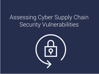 Assessing Cyber Supply Chain
Security Vulnerabilities
 