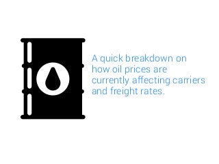 A quick breakdown on
how oil prices are
currently affecting carriers
and freight rates.
 