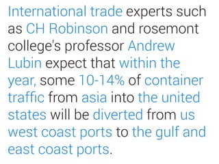 International trade experts such
as CH Robinson and rosemont
college's professor Andrew
Lubin expect that within the
year,...