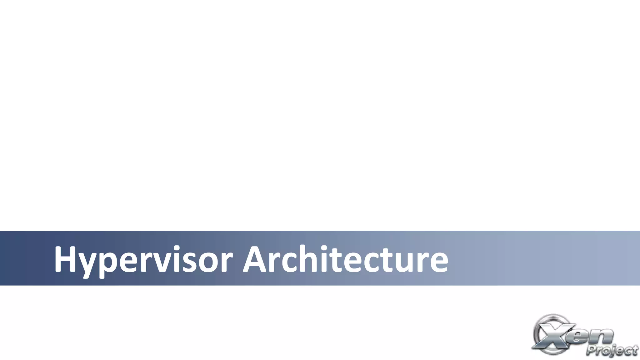 Hypervisor Architecture
 