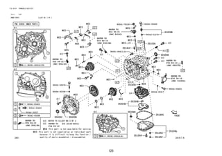 120
FIG.34-01 TRANSAXLE ASSY(CVT)
(2111- )CVT
INNER PARTS ILLUST NO. 2 OF 3
341417-A
REFER TO
FIG
(PNC 84540)
REFER TO
FIG
(PNC 33490D)
REFER TO
FIG
(PNC 89413N)
REFER TO
FIG
(PNC 89413P)
REFER TO
FIG
(PNC 89413M)
REFER TO
FIG
(PNC 89637K)
REFER TO
FIG
34-14
84-01
30400B
35103A
35141F
G1406B
35106P
35125G
35106L
35168C
35330E
35145D
35394D
35303D
35125F
90041-79109 90041-05569
90043-01376
90041-05576
90044-30338 90044-30317
90044-30317
90041-05569
90041-05414(18)
90041-05411(2)
N04
84-10
84-10
84-10
84-10
90041-05453
90041-05453
90041-05453
84-10
N04
N03
90041-05414(4)
30400E
30400C
N03
N03
N03
N03
N03
N03
N03
N03
N03
N03
N03
N03
N03
N03
N03
N03
N03
N03
N03 N03
N03
N03
N03
N03
N03
N03
N03
35145-B2011
 