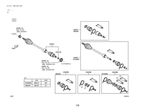 134
FIG.43-02 FRONT DRIVE SHAFT
(2111- )
RH
434676
REFER TO
FIG
(PNC 43501H)
REFER TO
FIG
(PNC 30400C)
REFER TO
FIG
(PNC 33102F)
04438G 04438S
43403
04438K
43460
43411E
43-03
34-01
33-02
43410
 