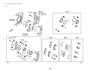 150
FIG.47-05 FRONT DISC BRAKE CALIPER & DUST COVER
(2111- )
47D101
REFER TO
FIG
(PNC 43211(RH))
(PNC 43212(LH))
31478B
47547B
47715A
47775
47769
47715B
47715D
47775
47731
47737
47741
47781
47782
47715B
47710A 48-02
04479
04945 04947
47730
47750
04465
 