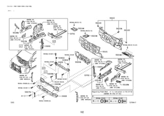 182
FIG.53-55 FRONT FENDER APRON & DASH PANEL
(2111- )
537844-F
REFER TO
FIG
(PNC 88561J)
REFER TO
FIG
(PNC 57118B)
REFER TO
FIG
(PNC 57102)
REFER TO
FIG
(PNC 57106A)
REFER TO
FIG
(PNC 57026B)
REFER TO
FIG
(PNC 57409)
REFER TO
FIG
(PNC 88561K)
REFER TO
FIG
(PNC 57117F)
REFER TO
FIG
(PNC 57101)
REFER TO
FIG
(PNC 57025C)
REFER TO
FIG
(PNC 57105A)
REFER TO
FIG
(PNC 57406)
55101
55210
55210A
55210C
55210C
9004A-10140
9004A-10140
9004A-10140
9004A-10140
55223A
87-18
53205
53213A
53381D
53381D
53701
53702
55168A
55214A
55215B
55216A
9004A-10140
58-51
58-51
58-51
58-51
58-51
55169B
53203
53214A
90105-06102
9004A-10246 9004A-10168
53208A
53217A
53028
87-18
53209B
58-51
53202
58-51
58-51 58-51
58-51
9004A-46131-C1
57-52
9004A-46131-C1
9004A-46131-C1(2)
90041-05585(2)
90041-05585(2)
 