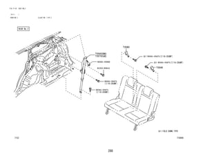 288
FIG.71-52 SEAT BELT
(2111- )
REAR NO.2 ILLUST NO. 3 OF 3
71D866
73590
90041-05471
90041-05471
91553-80612
90041-05582
73570
73560
73580
90041-05471
90041-05471
 