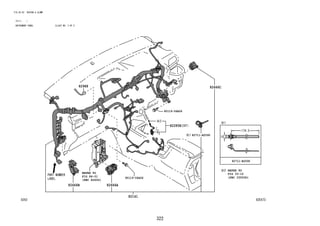 322
FIG.82-02 WIRING & CLAMP
(2111- )
INSTRUMENT PANEL ILLUST NO. 3 OF 5
82E673
REFER TO
FIG
(PNC 33550D)
REFER TO
FIG
(PNC 82600)
82711-B2590
33-12
90119-06A06
82141
82666A
82666B
82666C
84-01
82711-B2590
90119-06A06
82285E
82988
 