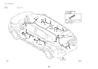 323
FIG.82-02 WIRING & CLAMP
(2111- )
DOOR&ROOF ILLUST NO. 4 OF 5
82E675
82154A
82711-B1150
N04
82171
82151
82153A
90119-06915
82152
82185
N04
82184
 
