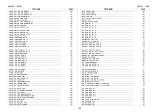 PART NAME PAGE
SUPPORT ASSY, REAR SEAT HEADREST ･･････････････････････････････････････････････････ 278
SUPPORT ASSY, REAR SEAT HEADREST, LH ･･････････････････････････････････････････････ 279
SUPPORT ASSY, REAR SEAT HEADREST, RH ･･････････････････････････････････････････････ 279
SUPPORT ASSY, REAR SUSPENSION, RH ･････････････････････････････････････････････････ 167
SUPPORT SUB-ASSY, BRAKE PEDAL ･････････････････････････････････････････････････････ 147
SUPPORT SUB-ASSY, CLUTCH PEDAL ････････････････････････････････････････････････････ 99
SUPPORT SUB-ASSY, FRONT SUSPENSION, LH ････････････････････････････････････････････ 164
SUPPORT SUB-ASSY, FRONT SUSPENSION, RH ････････････････････････････････････････････ 164
SUPPORT SUB-ASSY, HOOD LOCK ･･･････････････････････････････････････････････････････ 183
SUPPORT SUB-ASSY, RADIATOR, LH ････････････････････････････････････････････････････ 183
SUPPORT SUB-ASSY, RADIATOR, LOWER ･････････････････････････････････････････････････ 183
SUPPORT SUB-ASSY, RADIATOR, RH ････････････････････････････････････････････････････ 183
SUPPORT SUB-ASSY, RADIATOR, UPPER ･････････････････････････････････････････････････ 183
SUPPORT, EXHAUST PIPE, NO.3 ･･･････････････････････････････････････････････････････ 85
SUPPORT, FRONT BUMPER ARM, RH ･････････････････････････････････････････････････････ 200
SUPPORT, FRONT BUMPER SIDE, LH ････････････････････････････････････････････････････ 172
SUPPORT, FRONT BUMPER SIDE, RH ････････････････････････････････････････････････････ 172
SUPPORT, FRONT SEAT HEADREST ･･････････････････････････････････････････････････････ 278
SUPPORT, FRONT SEAT HEADREST ･･････････････････････････････････････････････････････ 279
SUPPORT, FRONT SEAT HEADREST, LH ･･････････････････････････････････････････････････ 278
SUPPORT, FRONT SUSPENSION, NO.2 LH ････････････････････････････････････････････････ 164
SUPPORT, FRONT SUSPENSION, NO.2 RH ････････････････････････････････････････････････ 164
SUPPORT, PARKING BRAKE CENTER ･････････････････････････････････････････････････････ 146
SUPPORT, RADIATOR, UPPER LH ･･･････････････････････････････････････････････････････ 183
SUPPORT, RADIATOR, UPPER RH ･･･････････････････････････････････････････････････････ 183
SUPPORT, REAR BUMPER SIDE, LH ･････････････････････････････････････････････････････ 174
SUPPORT, REAR BUMPER SIDE, RH ･････････････････････････････････････････････････････ 174
SUPPORT, REAR SEAT HEADREST ･･･････････････････････････････････････････････････････ 278
SUPPORT, REAR SEAT HEADREST ･･･････････････････････････････････････････････････････ 278
SUPPORT, REAR SEAT HEADREST ･･･････････････････････････････････････････････････････ 278
SUPPORT, REAR SEAT HEADREST ･･･････････････････････････････････････････････････････ 279
SUPPORT, REAR SUSPENSION ･･････････････････････････････････････････････････････････ 167
SUPPORT, RELEASE FORK ･････････････････････････････････････････････････････････････ 97
SWITCH ASSY, BACK DOOR OPENER ･････････････････････････････････････････････････････ 340
SWITCH ASSY, BACK-UP LAMP ･････････････････････････････････････････････････････････ 339
SWITCH ASSY, BRAKE WARNING TEST ･･･････････････････････････････････････････････････ 340
SWITCH ASSY, CLUTCH START ･････････････････････････････････････････････････････････ 340
SWITCH ASSY, HAZARD WARNING SIGNAL ････････････････････････････････････････････････ 339
SWITCH ASSY, HEADLAMP DIMMER ･･････････････････････････････････････････････････････ 339
SWITCH ASSY, IGNITION OR STARTER ･･････････････････････････････････････････････････ 340
SWITCH ASSY, NEUTRAL START ････････････････････････････････････････････････････････ 340
SWITCH ASSY, OIL PRESSURE (FOR ENGINE) ････････････････････････････････････････････ 339
SWITCH ASSY, OUTER MIRROR ･････････････････････････････････････････････････････････ 340
SWITCH ASSY, POWER WINDOW REGULATOR ･･･････････････････････････････････････････････ 340
SWITCH ASSY, POWER WINDOW REGULATOR, REAR ･････････････････････････････････････････ 340
SWITCH ASSY, PRE-COLLISION SYSTEM CANCEL ･･････････････････････････････････････････ 340
SWITCH ASSY, STEERING PAD ･････････････････････････････････････････････････････････ 339
SWITCH ASSY, STOP LAMP ････････････････････････････････････････････････････････････ 339
SWITCH ASSY, WINDSHIELD WIPER ･････････････････････････････････････････････････････ 340
SWITCH ASSY,MULTIPLEX NETWORK ･････････････････････････････････････････････････････ 339
SUPPORT - SWITCH
PART NAME PAGE
SWITCH, COURTESY LAMP ･････････････････････････････････････････････････････････････ 339
SWITCH, HEATER BLOWER ･････････････････････････････････････････････････････････････ 381
SWITCH, NEUTRAL POSITION ･･････････････････････････････････････････････････････････ 340
SWITCH, PUSH START ････････････････････････････････････････････････････････････････ 341
SWITCH, VEHICLE STABILITY CONTROL ･････････････････････････････････････････････････ 340
TANK ASSY, FUEL ･･･････････････････････････････････････････････････････････････････ 305
TANK ASSY, RADIATOR RESERVE ･･･････････････････････････････････････････････････････ 79
TAPE, BLACK OUT, LH ･･･････････････････････････････････････････････････････････････ 252
TAPE, BLACK OUT, NO.1 LH ･･････････････････････････････････････････････････････････ 243
TAPE, BLACK OUT, NO.1 RH ･･････････････････････････････････････････････････････････ 243
TAPE, BLACK OUT, NO.2 LH ･･････････････････････････････････････････････････････････ 243
TAPE, BLACK OUT, NO.2 RH ･･････････････････････････････････････････････････････････ 243
TAPE, BLACK OUT, NO.3 LH ･･････････････････････････････････････････････････････････ 251
TAPE, BLACK OUT, NO.3 RH ･･････････････････････････････････････････････････････････ 251
TAPE, BLACK OUT, NO.4 RH ･･････････････････････････････････････････････････････････ 252
TENSIONER ASSY, CHAIN, NO.1 ･･･････････････････････････････････････････････････････ 71
TENSIONER ASSY, V-RIBBED BELT ･････････････････････････････････････････････････････ 75
TRACK ASSY, FRONT SEAT, INNER RH ･･････････････････････････････････････････････････ 279
TRACK ASSY, FRONT SEAT, OUTER LH ･･････････････････････････････････････････････････ 279
TRACK ASSY, FRONT SEAT, OUTER RH ･･････････････････････････････････････････････････ 279
TRACK ASSY, FRONT SEAT,INNER LH ･･･････････････････････････････････････････････････ 280
TRACK ASSY, REAR NO.1 SEAT, OUTER RH ･･････････････････････････････････････････････ 280
TRACK ASSY, REAR SEAT, OUTER LH ･･･････････････････････････････････････････････････ 280
TRANSAXLE ASSY, CONTINUOUSLY VARIABLE ･････････････････････････････････････････････ 122
TRANSAXLE ASSY, MANUAL ････････････････････････････････････････････････････････････ 102
TRANSMITTER ASSY, DOOR CONTROL ････････････････････････････････････････････････････ 262
TRANSMITTER, ELECTRICAL KEY ･･･････････････････････････････････････････････････････ 262
TRAY, LUGGAGE COMPARTMENT ･････････････････････････････････････････････････････････ 237
TRIM, FRONT DOOR OPENING, LH ･･････････････････････････････････････････････････････ 231
TRIM, FRONT DOOR OPENING, RH ･･････････････････････････････････････････････････････ 231
TRIM, REAR DOOR OPENING, LH ･･･････････････････････････････････････････････････････ 231
TRIM, REAR DOOR OPENING, RH ･･･････････････････････････････････････････････････････ 231
TUBE SET, STEERING COLUMN ･････････････････････････････････････････････････････････ 140
TUBE SUB-ASSY, FUEL ･･･････････････････････････････････････････････････････････････ 96
TUBE SUB-ASSY, FUEL EMISSION ･･････････････････････････････････････････････････････ 306
TUBE SUB-ASSY, FUEL SUCTION ･･･････････････････････････････････････････････････････ 305
TUBE SUB-ASSY, FUEL TANK TO CANISTER ･･････････････････････････････････････････････ 305
TUBE, BLEEDER CLUTCH RELEASE ･･････････････････････････････････････････････････････ 99
TUBE, CLUTCH MASTER CYLINDER TO FLEXIBLE HOSE ･････････････････････････････････････ 99
TUBE, CLUTCH RELEASE CYLINDER TO FLEXIBLE HOSE ････････････････････････････････････ 99
TUBE, FRONT BRAKE, NO.1 ･･･････････････････････････････････････････････････････････ 157
TUBE, FRONT BRAKE, NO.1 ･･･････････････････････････････････････････････････････････ 158
TUBE, FRONT BRAKE, NO.2 ･･･････････････････････････････････････････････････････････ 158
TUBE, FRONT BRAKE, NO.3 ･･･････････････････････････････････････････････････････････ 158
TUBE, FRONT BRAKE, NO.4 ･･･････････････････････････････････････････････････････････ 158
TUBE, FUEL MAIN ･･･････････････････････････････････････････････････････････････････ 305
TUBE, LIQUID, A(FOR COOL BOX) ･････････････････････････････････････････････････････ 386
TUBE, REAR BRAKE, NO.2 ････････････････････････････････････････････････････････････ 158
TUBE, REAR BRAKE, NO.4 ････････････････････････････････････････････････････････････ 158
TUBE, REAR BRAKE, NO.5 ････････････････････････････････････････････････････････････ 158
SWITCH, - TUBE,
34
 