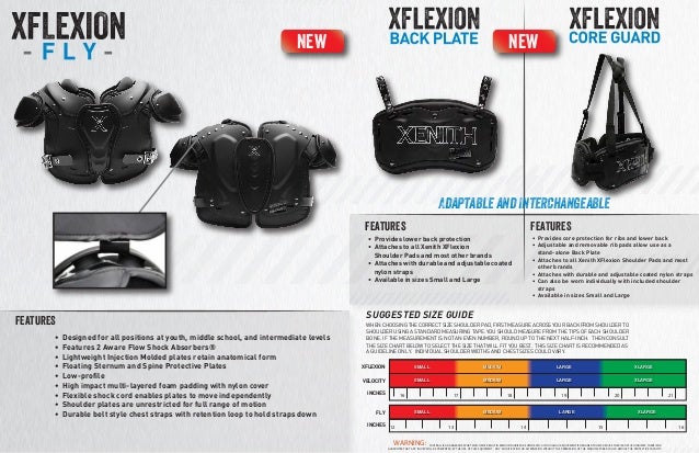 Xenith Shoulder Pads Size Chart