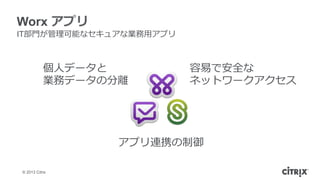 ? 2013 Citrix
Worx ץ
IT?Tܤʥ奢ʘI?åץ
?˥ǩ`
Iեǩ`ηxx
פǰȫ
ͥåȥ`
ץBЯ
 