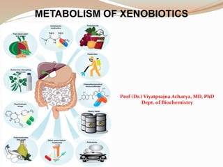 METABOLISM OF XENOBIOTICS
Prof (Dr.) Viyatprajna Acharya, MD, PhD
Dept. of Biochemistry
 