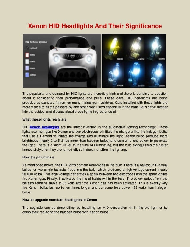 Xenon hid headlights and their significance