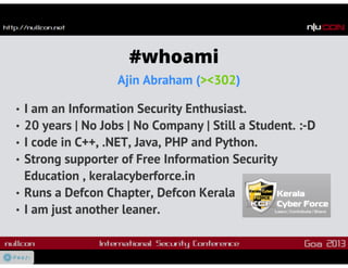 OWASP Xenotix XSS Exploit Framework v3 : Nullcon Goa 2013