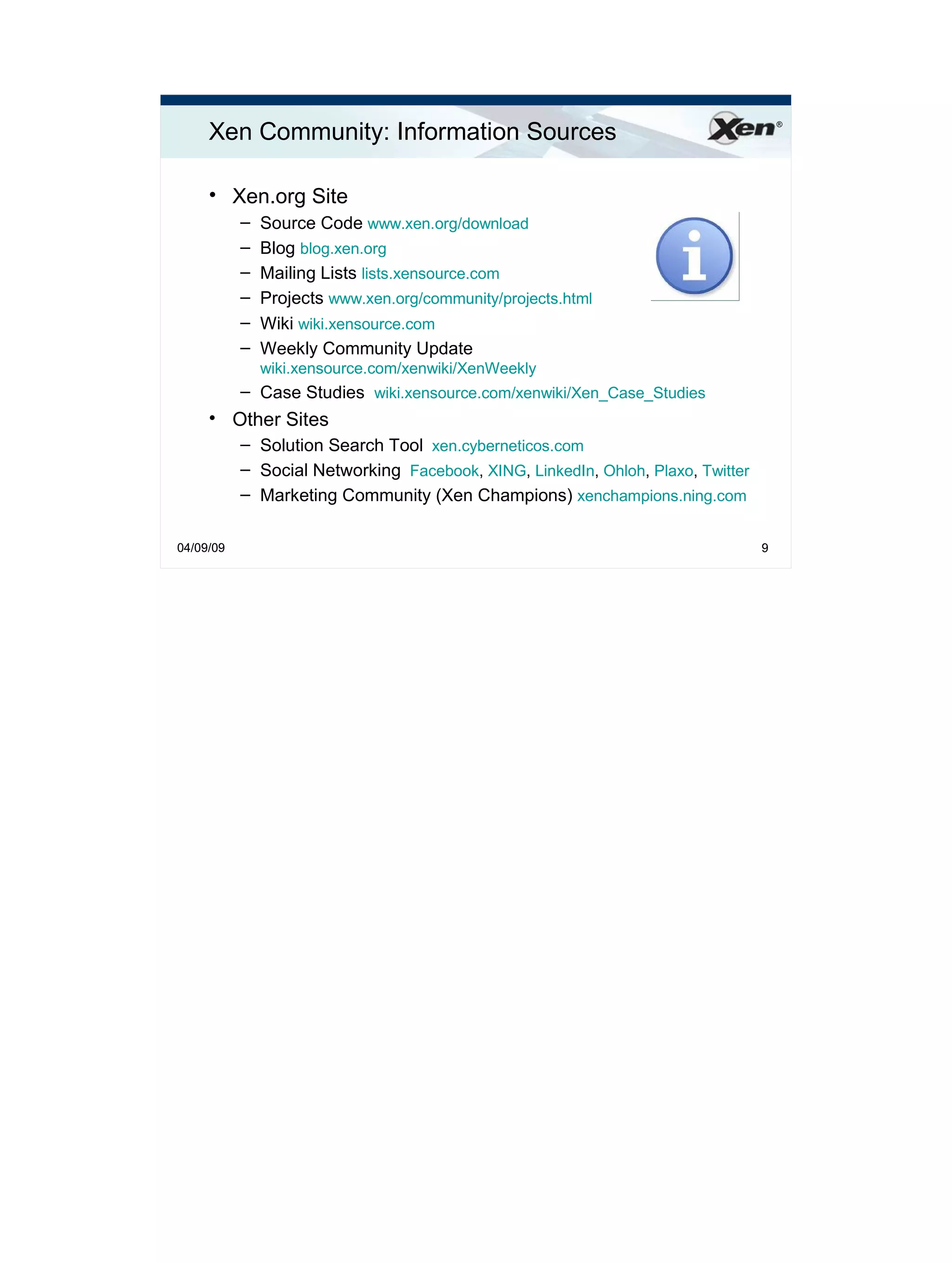 Xen.org Overview 2009