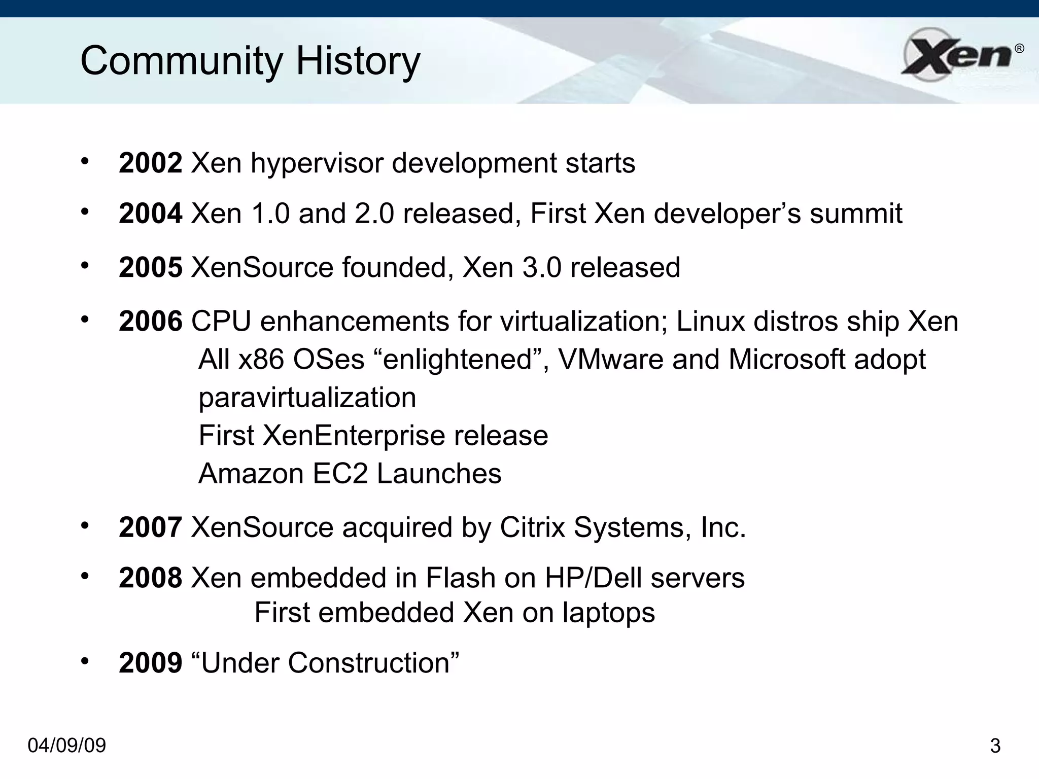 Xen.org Overview 2009