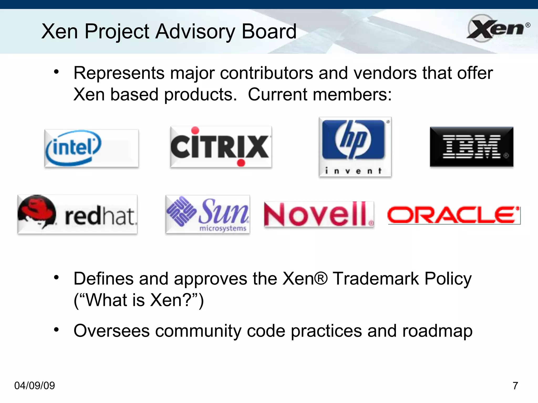 Xen.org Overview 2009