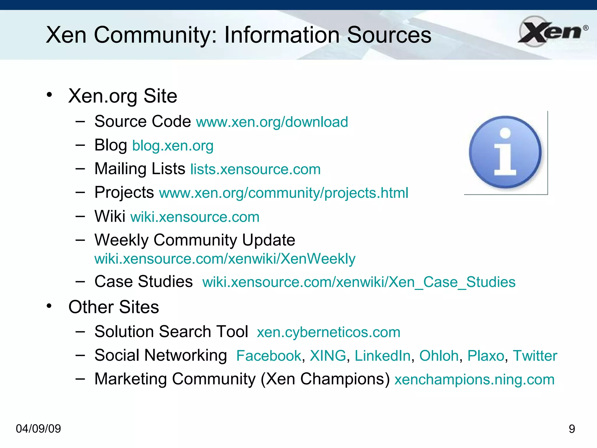 Xen.org Overview 2009