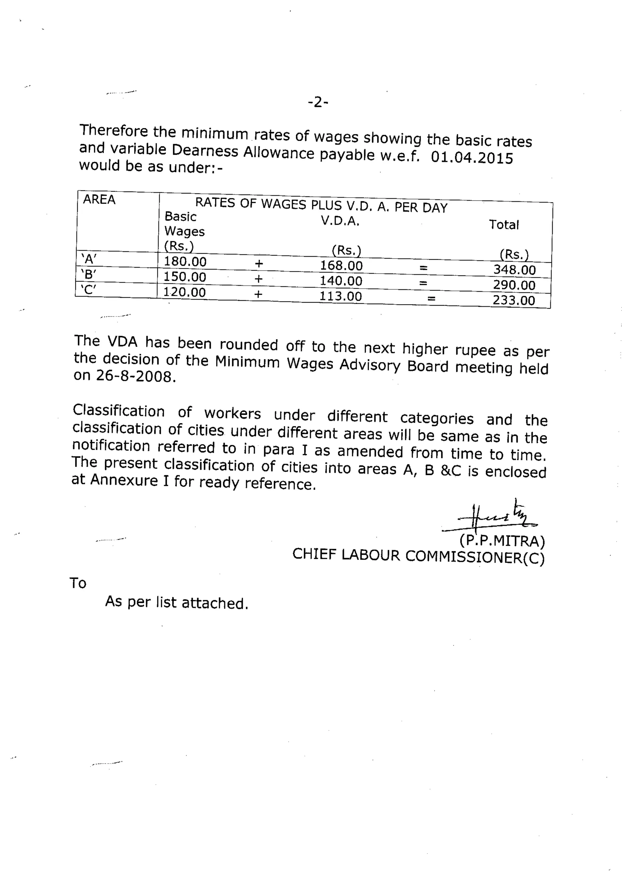 Central minimum wages   1-4-15