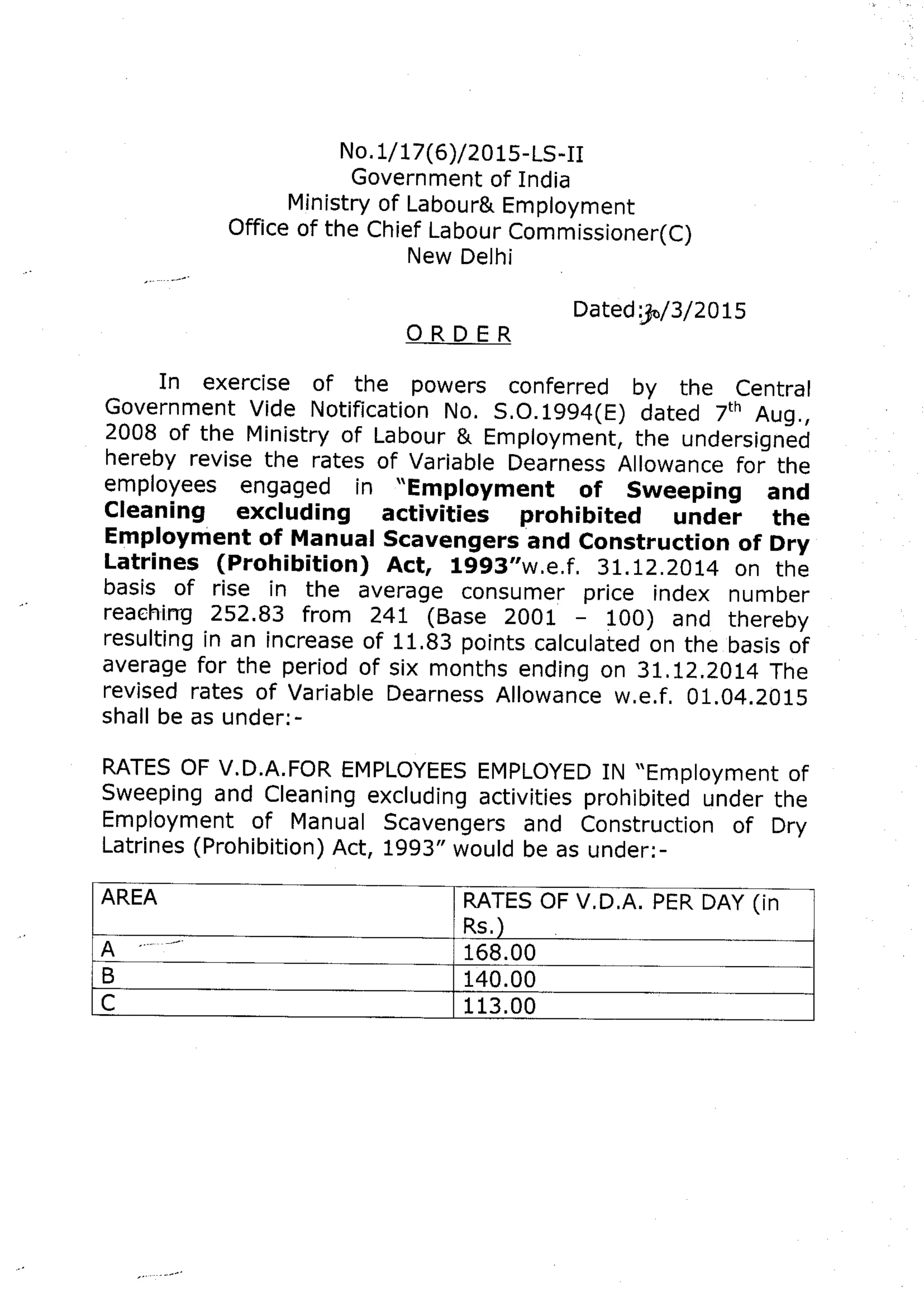 Central minimum wages   1-4-15