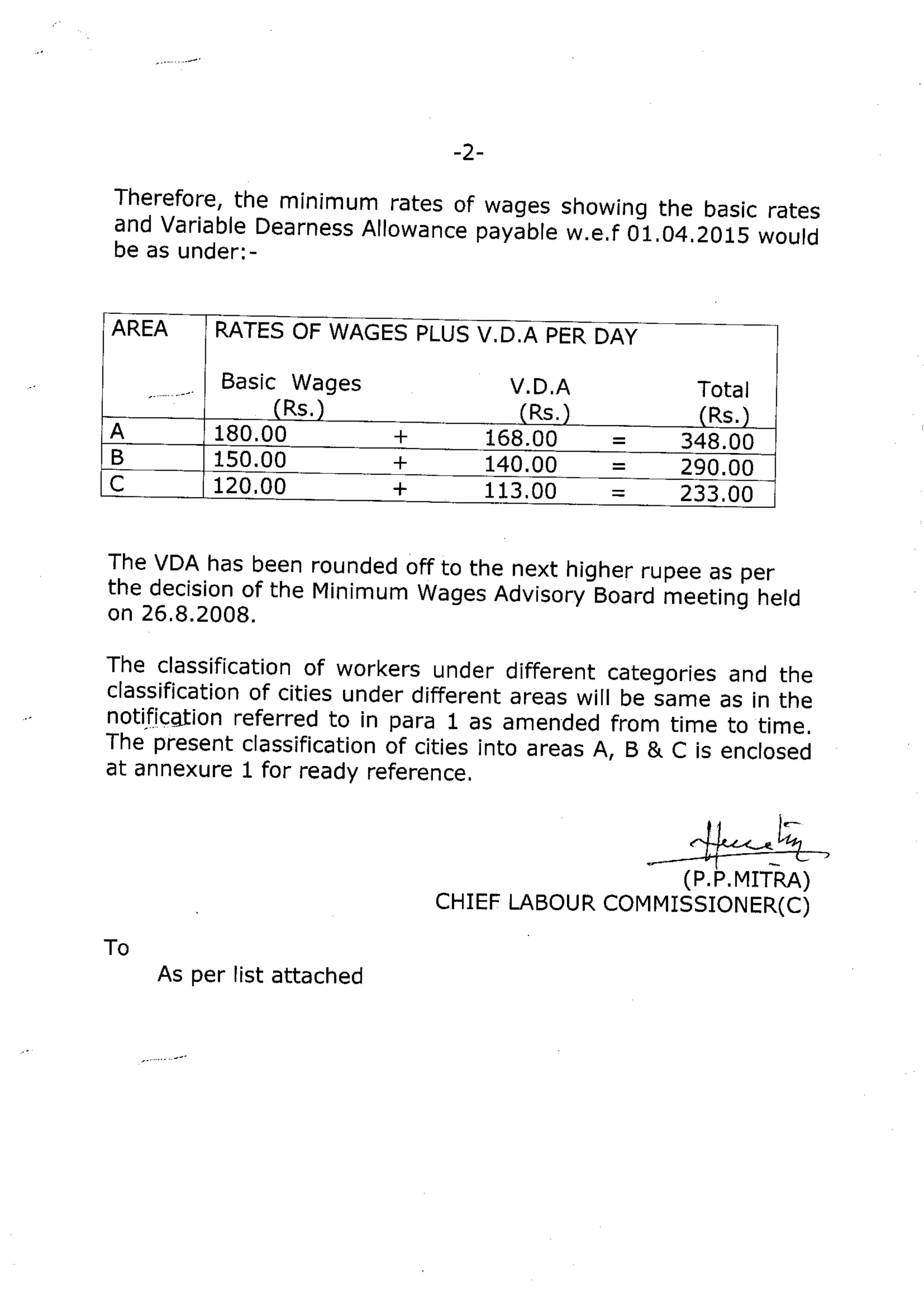 Central minimum wages   1-4-15