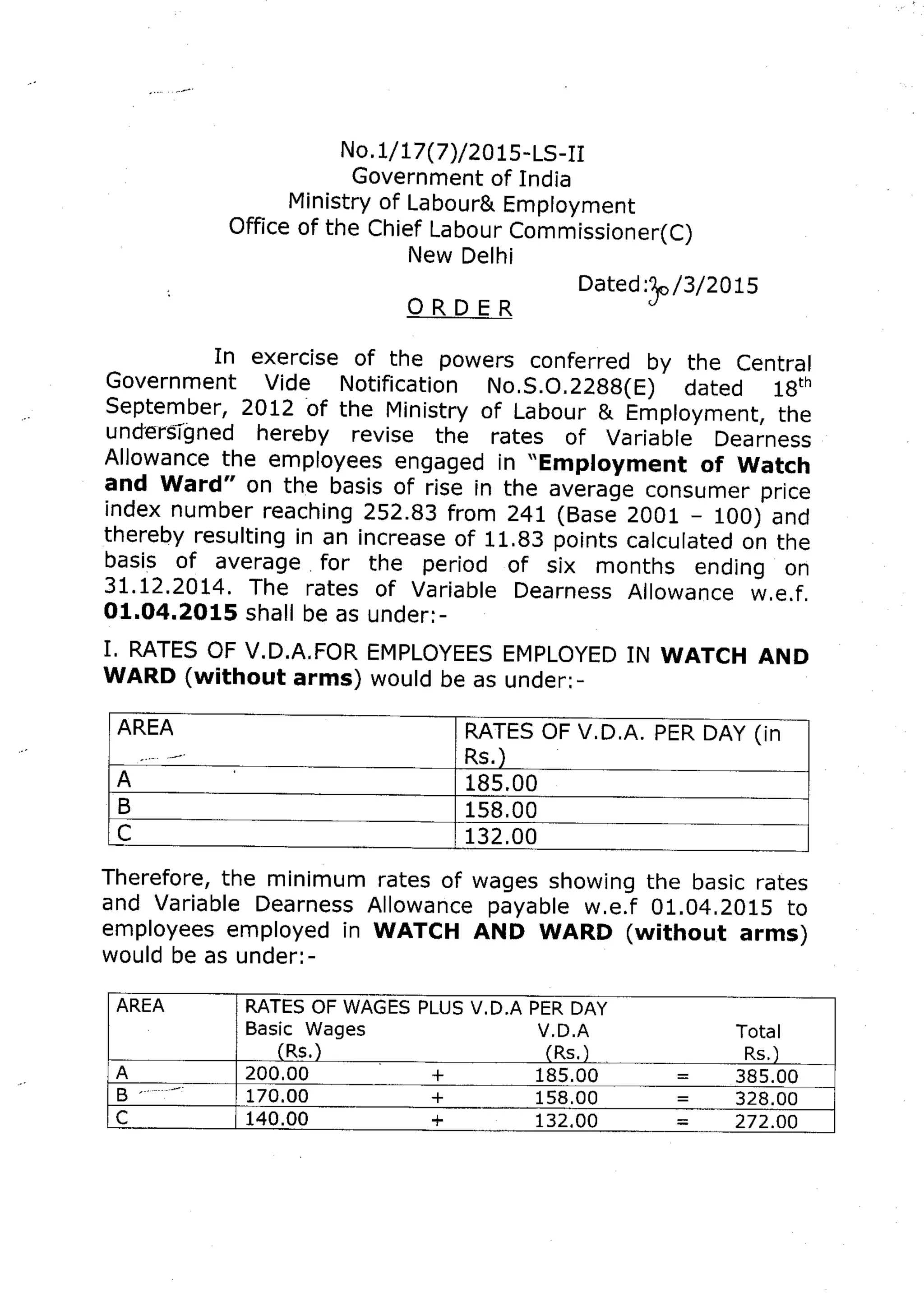 Central minimum wages   1-4-15
