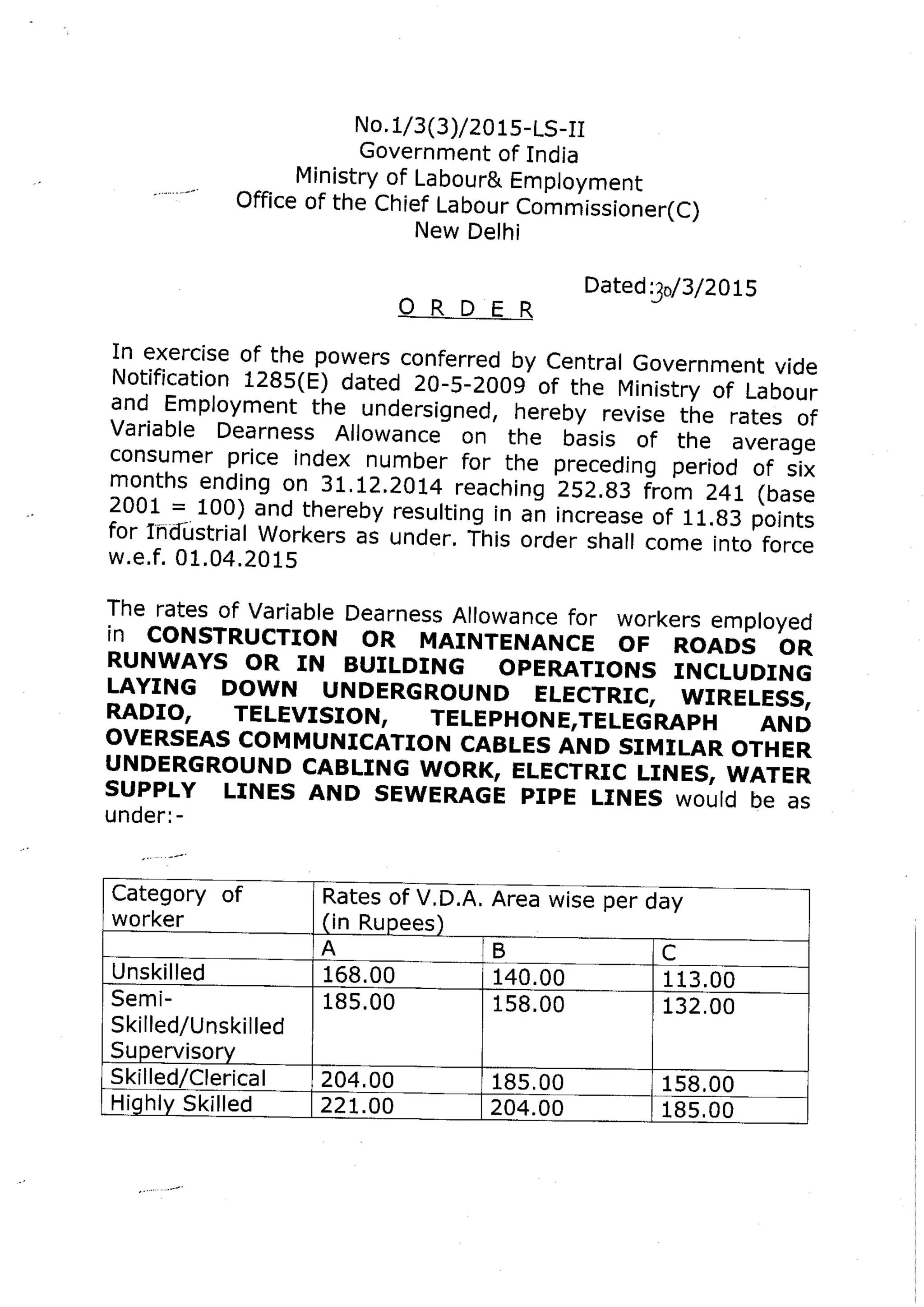 Central minimum wages   1-4-15