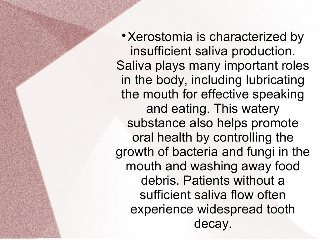Xerostomia Caused by Medications