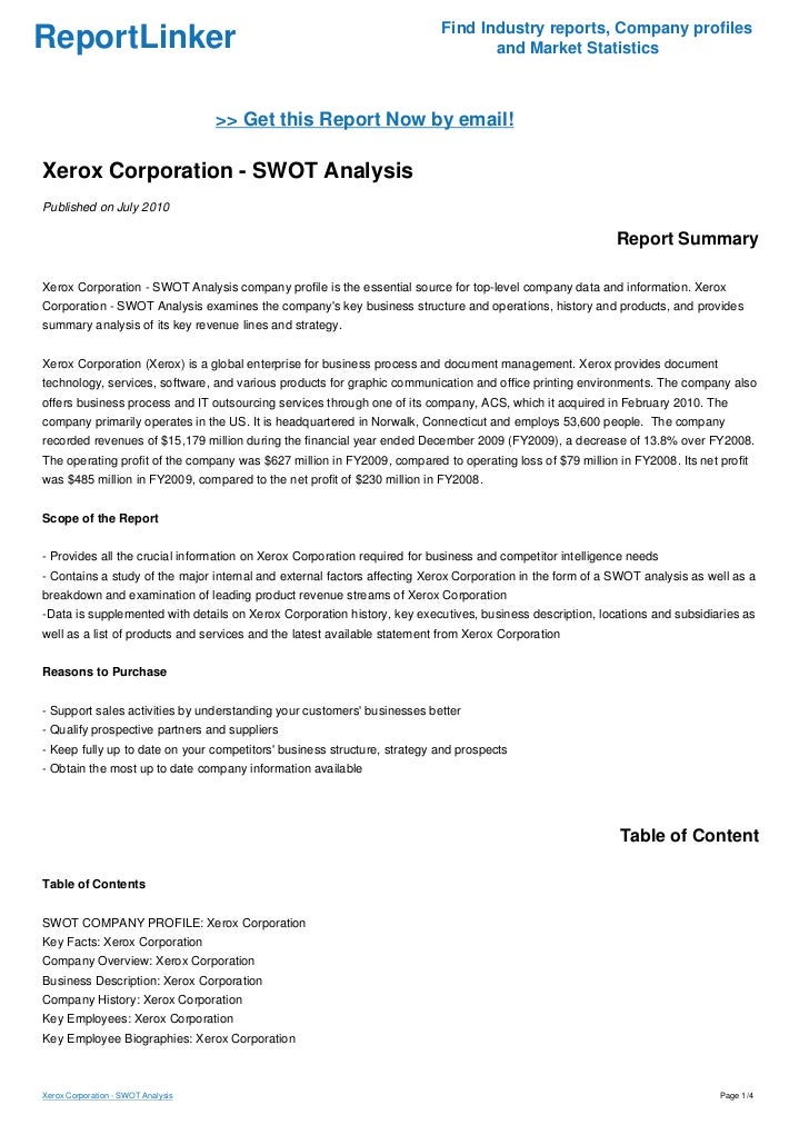 Xerox Analysis