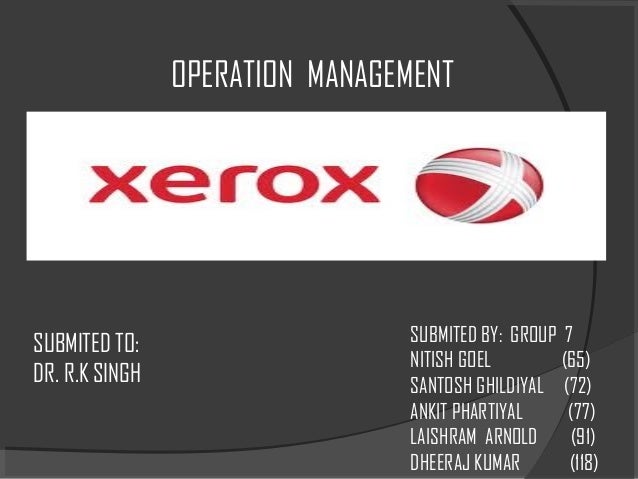 Xerox case study on benchmarking