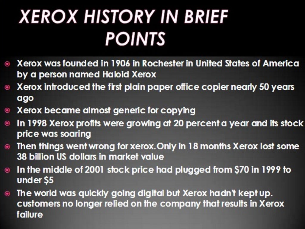 Xerox benchmarking