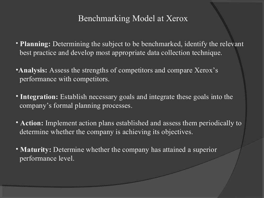 Xerox benchmarking