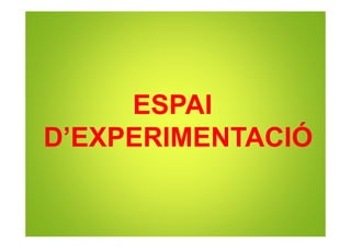 ESPAI
D’EXPERIMENTACIÓ
 