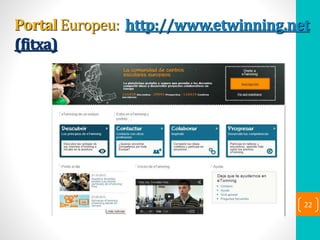 Portal Europeu: http://www.etwinning.net
(fitxa)
22
 