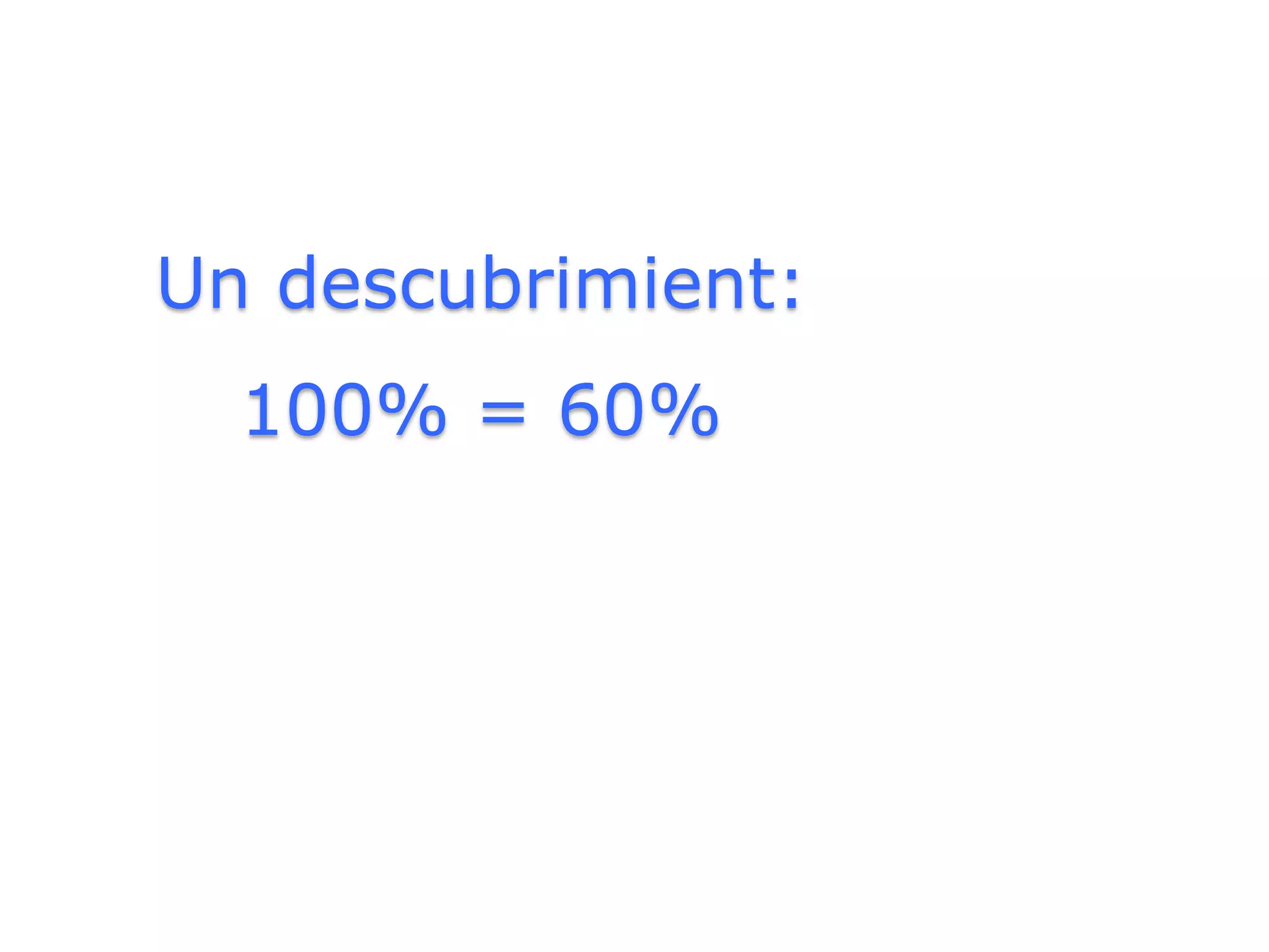 Un descubrimient:
   100% = 60%




Xesco Espar – #AIC12– 16 de marzo de 2012
 